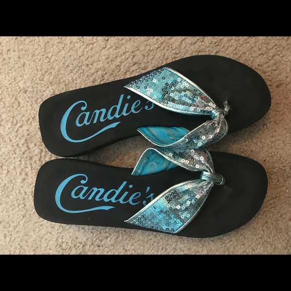 Candie's Shoes - Candies sequined flip flops